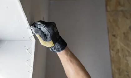 Drywall and texture repair detail