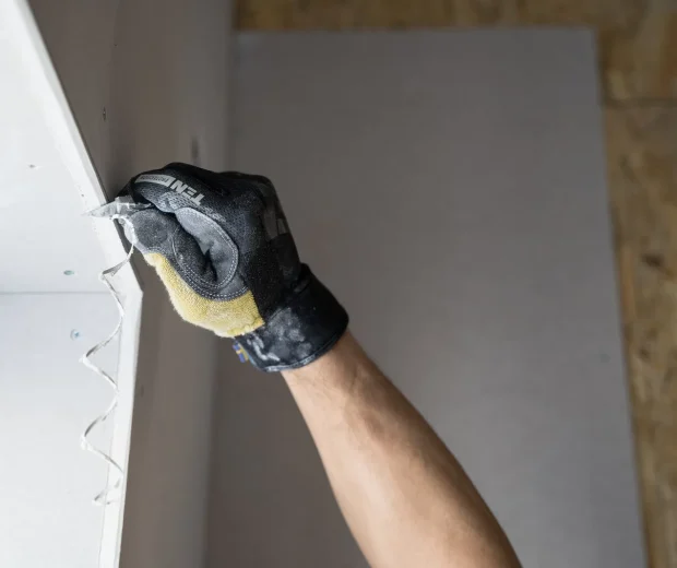 Drywall and texture repair detail